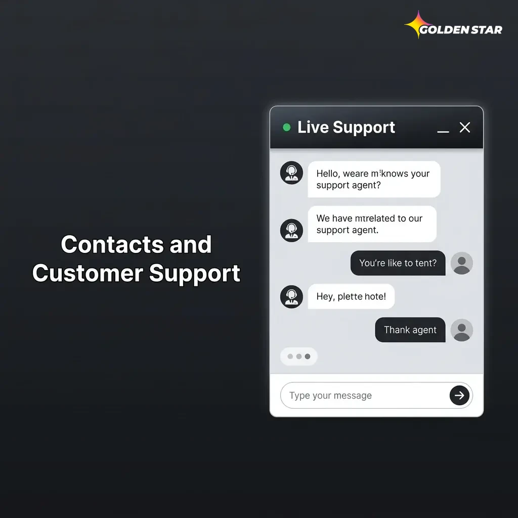 Golden Star Casino customer support options including live chat and email for Canadian players available 24/7