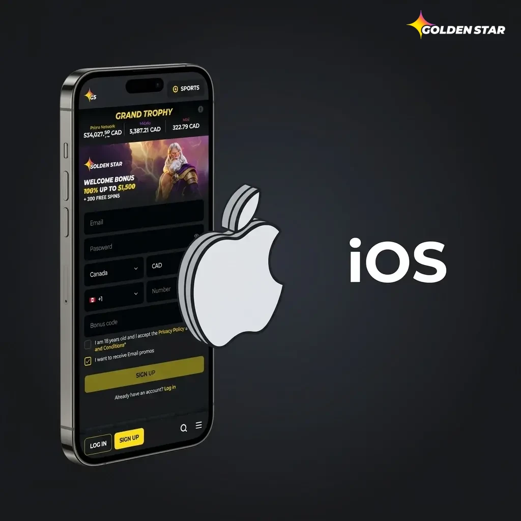 Golden Star mobile website on iPhone and iPad running iOS 12 or higher via Safari or Chrome browser