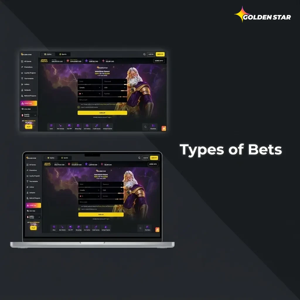 Golden Star betting types: Single, Express Accumulator, and System bets explained for Canadian players