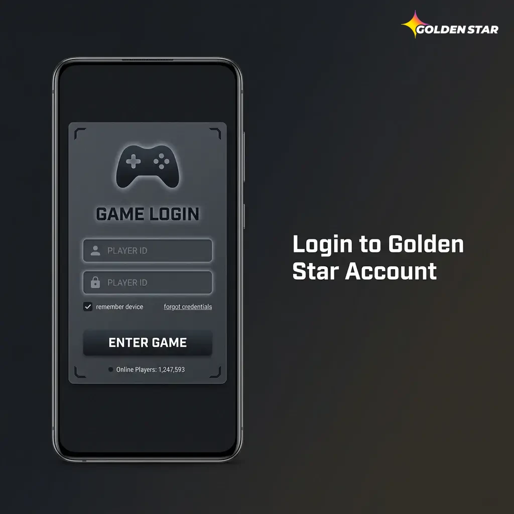 Golden Star Casino login page showing sign-in form with email, password fields, and two-factor authentication option