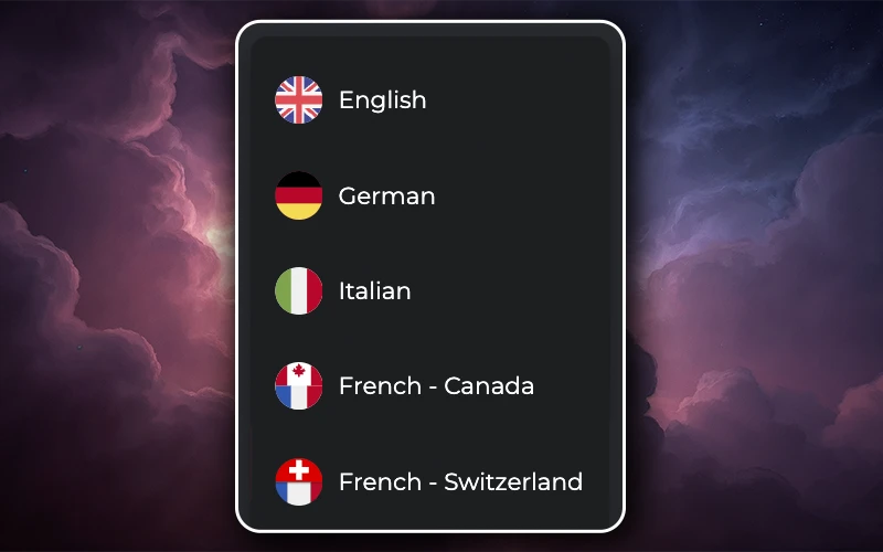Take a look at the Golden Star interface and select your preferred language.