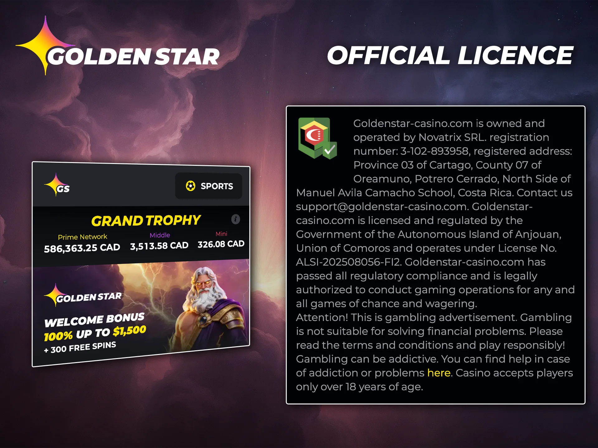 Golden Star is a trusted site with an impeccable reputation.