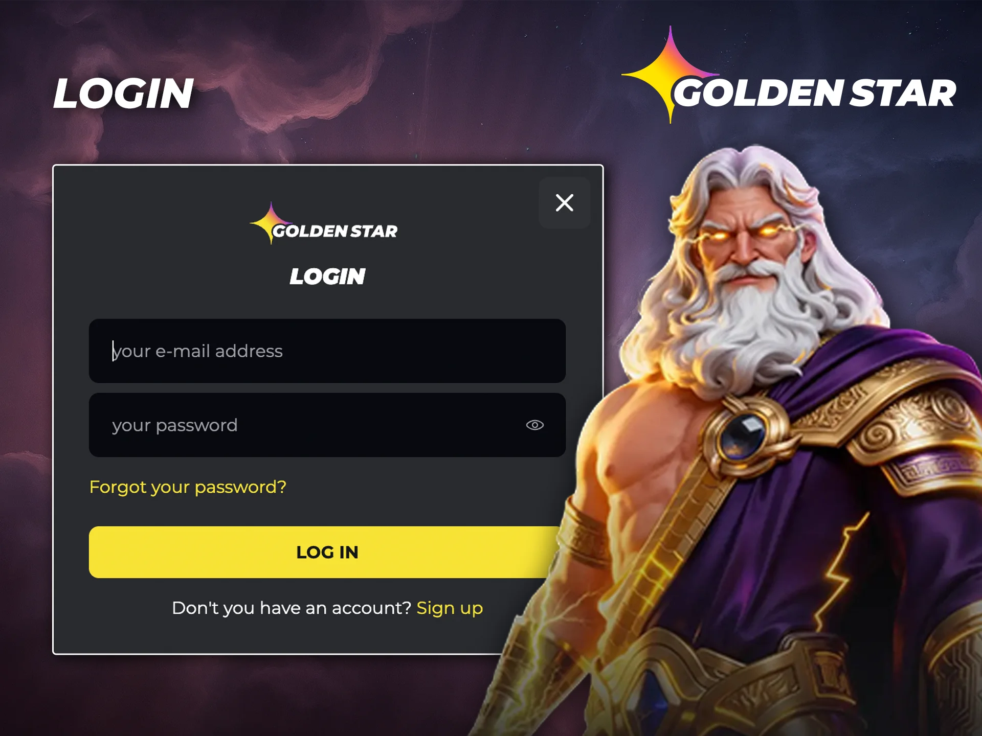 Take a look at the login form on the Golden Star website.